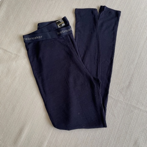 NWOT Icebreaker Women's Merino Thermal Leggings Navy Dark Blue Size M - Picture 3 of 5